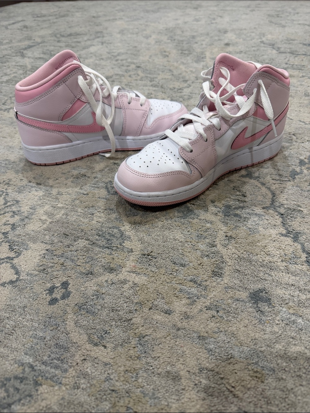 Pink and White High-Top Women's Sneakers